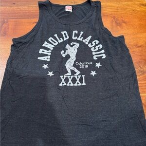 HOMAGE Black Tank Top with Gray Print